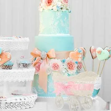 Zerodeko 1PC Baby Stroller for Dolls, Candy Container Basket Desktop, Wedding Woven Flower Basket Decoration, Imitation Toys Doll Stroller