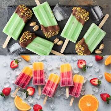 Popsicles Molds, Silicone ice Pop Mold Food Grade Cakesicles Mold For ice Cream 50 Popsicle Sticks 50 Popsicle Bag (Blue, 12 Cavities)