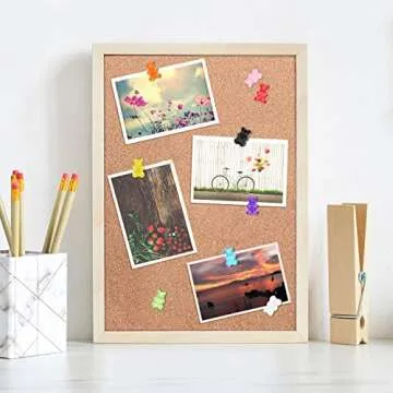 MIKIMIQI 36 Pcs Resin Candy Gummy Bear Push Pins, Resin Bear Push Pin Decorative Cute Thumb Tacks Cork Board Thumbtacks for Bulletin Board Photos Wall Pins Office Supplies