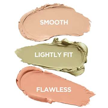 THE SAEM Cover Perfection Triple Pot Concealer - 3 Color Concealer with Clear Beige, Green & Peach Shades - Full Coverage Concealer to Correct & Conceal Redness, Dark Circles, 01 Correct Beige