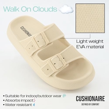 CUSHIONAIRE Women's Fame Cloud Slide for Comfort and Style