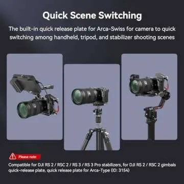 SmallRig Cage Kit for Sony A7C II / A7CR with a Cable Clamp for HDMI, Full Access Vlog Making Camera Video Cage for Sony Alpha 7C II/Alpha 7CR with Hinge Arm, Built-in QR Plate for Arca - 4422