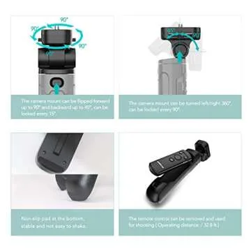 Wireless Shooting Grip and Tripod Camera Remote Control for Canon EOS Rebel SL2, SL3, 77D, R5, R6, T7i, M50, EOS RP, R, PowerShot SX70 HS, G7 X Mark III, G5 X Mark II, M6 Mark II