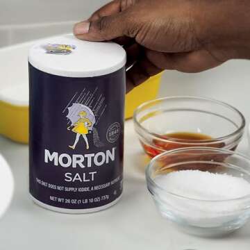 Morton Plain Salt, All-Purpose, Non-Iodized Salt, Ideal for Cooking & Table Use, (26 oz), 2-Pack