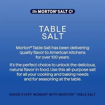 Morton Plain Salt, All-Purpose, Non-Iodized Salt, Ideal for Cooking & Table Use, (26 oz), 2-Pack