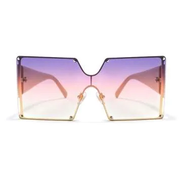 Trendy Mincl Oversized Shield Sunglasses with UV Protection