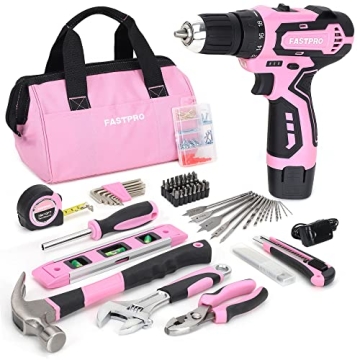 FASTPRO 175-Piece Pink Drill Set – Stylish, Cordless Tool Kit for Home Improvement