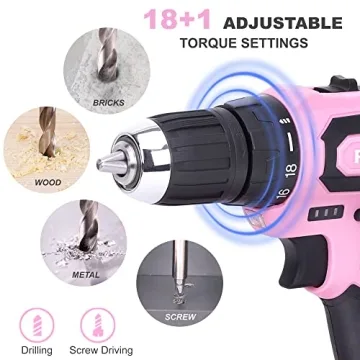 FASTPRO 175-Piece 12V Pink Drill Set for DIY and Home Repair