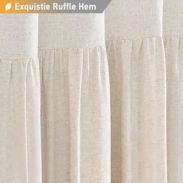 BTTN Ruffle Shower Curtain, Farmhouse Country Shower Curtain for Bathroom