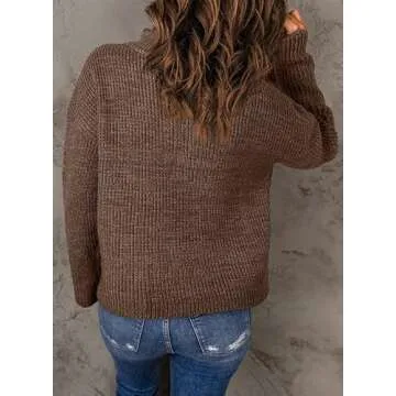 Dokotoo Sweaters for Women Waffle Knit Tops Long Sleeve Quarter Zip Pullover for Women Business Casu...