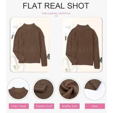 Dokotoo Women's 1/4 Zip V-Neck Pullover Sweater