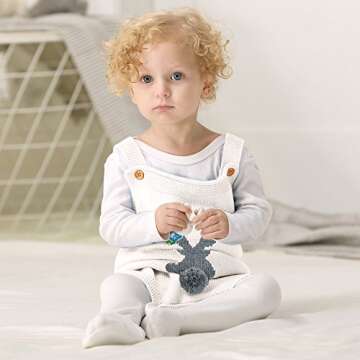 mimixiong Baby Bunny Easter Knit Rompers Clothes Sleeveless Toddler Jumpsuit Cute Outfit White 3-6 Months