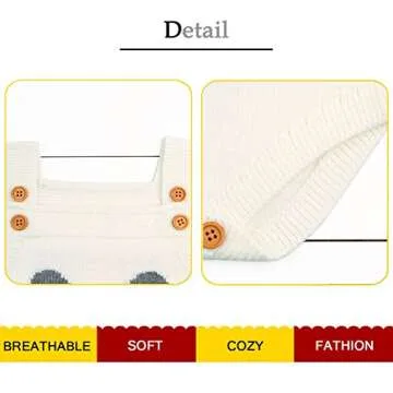 mimixiong Baby Bunny Easter Knit Rompers Clothes Sleeveless Toddler Jumpsuit Cute Outfit White 3-6 Months