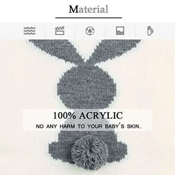 mimixiong Baby Bunny Easter Knit Rompers Clothes Sleeveless Toddler Jumpsuit Cute Outfit White 3-6 Months