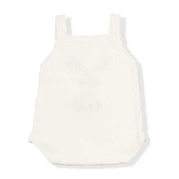 mimixiong Baby Bunny Easter Knit Rompers Clothes Sleeveless Toddler Jumpsuit Cute Outfit White 3-6 Months
