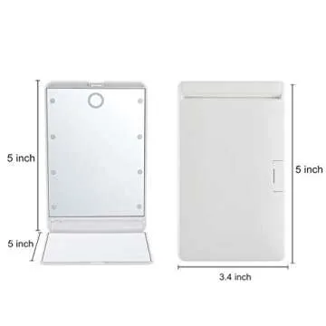 Feruaro Travel Mirror, Portable LED Lighted Makeup Mirror with 8 Dimmable Led Lights, Touch Switch T...