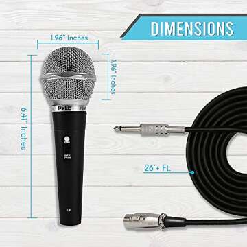 Pyle 3 Piece Professional Dynamic Microphone Kit Cardioid Unidirectional Vocal Handheld MIC with Har...