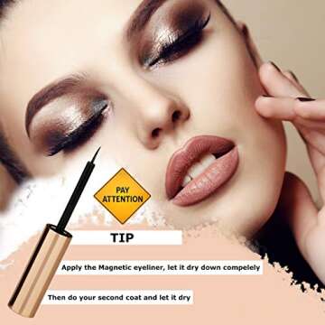 Cuckoo Magnetic Eyelashes with Magnetic Eyeliner Kit, Waterproof Smooth Liquid Eyeliner and 3D Natural Reusable Magnets False Lashes with Applicator for Daily Party Dating Wedding