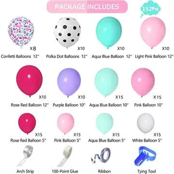 Amandir 152pcs Balloon Garland Arch Kit for Party Decor