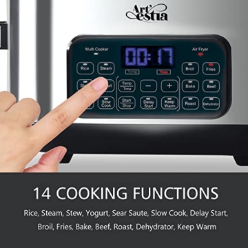 Artestia 12-in-1 Multi Cooker Air Fry Sous Vide Slow Cook