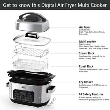 Artestia 12-in-1 Multi Cooker Air Fry Sous Vide Slow Cook