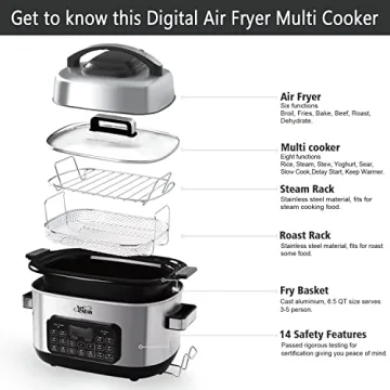 Artestia 12-in-1 Multi Cooker Air Fry Sous Vide Slow Cook