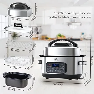 Artestia 12-in-1 Multi Cooker Air Fry Sous Vide Slow Cook