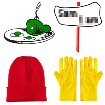 T1heu Cosplay Costume Hat and Gloves Set for Dr. Seuss Day