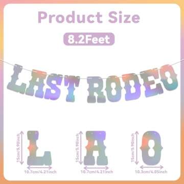 Last Rodeo Banner, Western Nashville Themed Bachelorette Party Decorations, Western Bach Party Suppl...