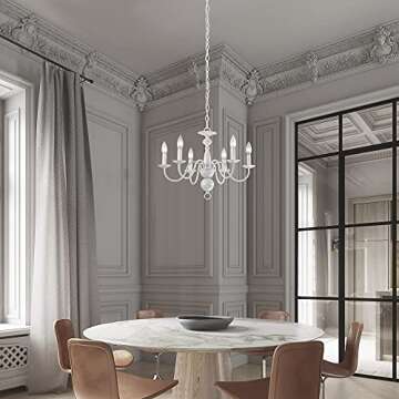 French Country Chandelier 6-Light Modern Farmhouse Chandelier for Dining Room Rustic Chandelier for ...