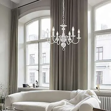 French Country Chandelier 6-Light Elegant Lighting for Home