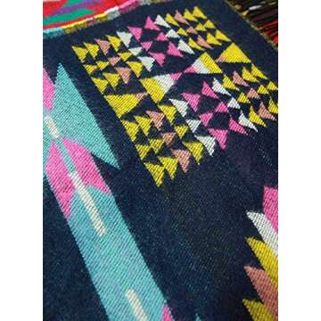 Amy Babe Aztec Print Bohemian Blanket Poncho Cape Shawl Tassel with Hoodie Cloak