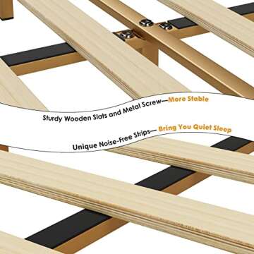 HIFIT Queen Bed Frame - Heavy Duty Velvet Upholstered Comfort