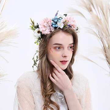 Vivivalue Adjustable Flower Headband for Women