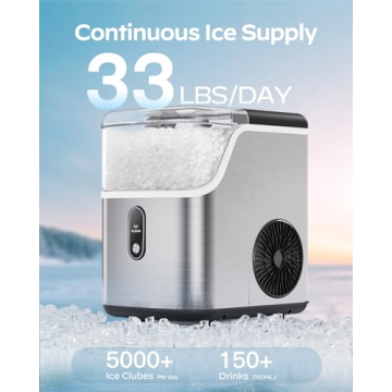 Compact Nugget Ice Maker for Home & RV - 33 lbs