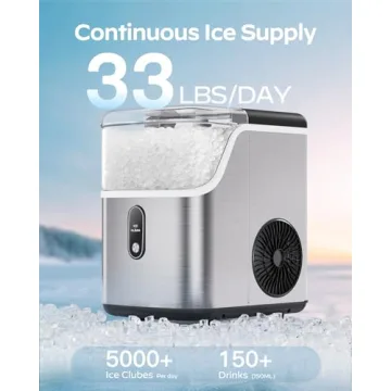 Compact Nugget Ice Maker for Home & RV - 33 lbs