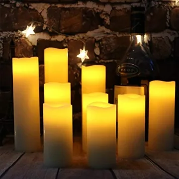 Antizer Flameless Candles Pack of 9 - Real Wax, Remote Control