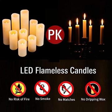 Antizer Flameless Candles Pack of 9 - Real Wax, Remote Control