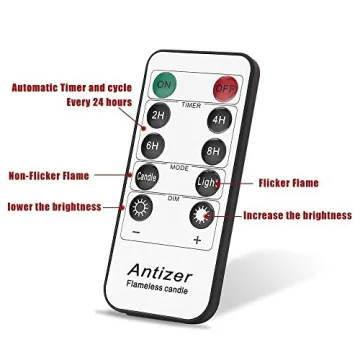 Antizer Flameless Candles Pack of 9 - Real Wax, Remote Control