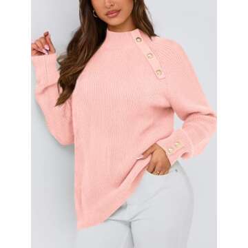 PRETTYGARDEN Womens Sweaters Fall 2024 Ribbed Knit Raglan Long Sleeve Mock Neck Pullover Sweater Chu...