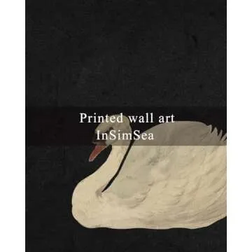 InSimSea Framed Canvas Swan Art - Elegant Vintage Decor