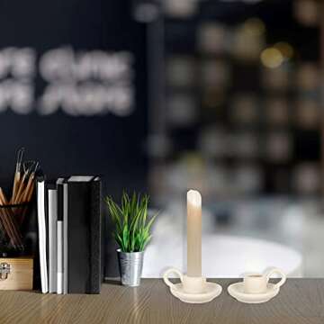 DOITOOL 2Pcs Ceramic Candle Holder with Handle for Home Decor