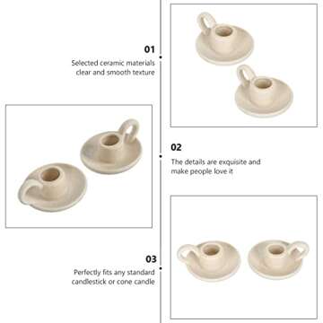 Elegant DOITOOL Ceramic Candle Holder Set for Home Decoration
