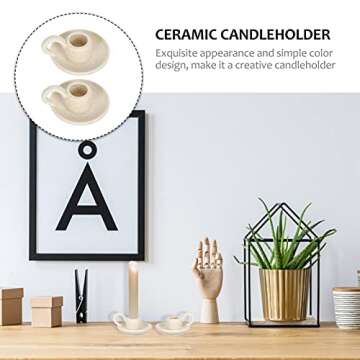 Elegant DOITOOL Ceramic Candle Holder Set for Home Decoration