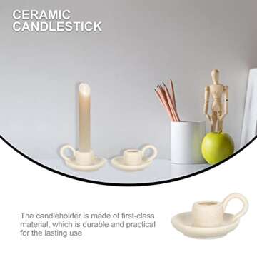 Elegant DOITOOL Ceramic Candle Holder Set for Home Decoration