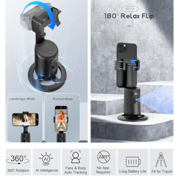 KAMISAFE Auto Tracking Tripod with Remote and 360° Rotation