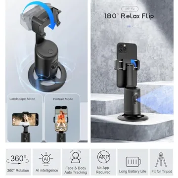 KAMISAFE Auto Tracking Tripod with Remote and 360° Rotation