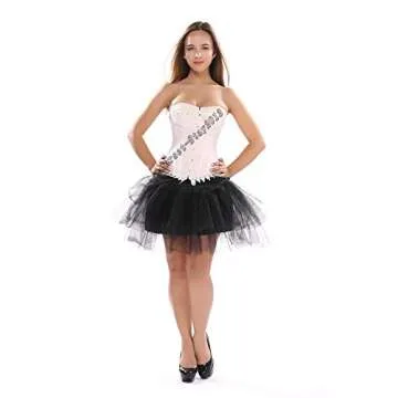 HNGHOU Women's Plus Size Floral Lace Corset  Apricot