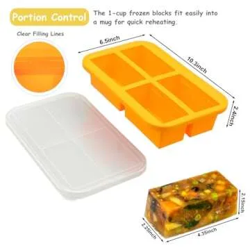 Bangp Silicone Freezer Molds for Easy Meal Prep and Storage