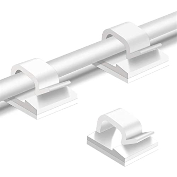 50pcs Cable Clips, Adhesive Cable Organizer Cord Holder, Durable Strong Cable Wire Management for Ca...